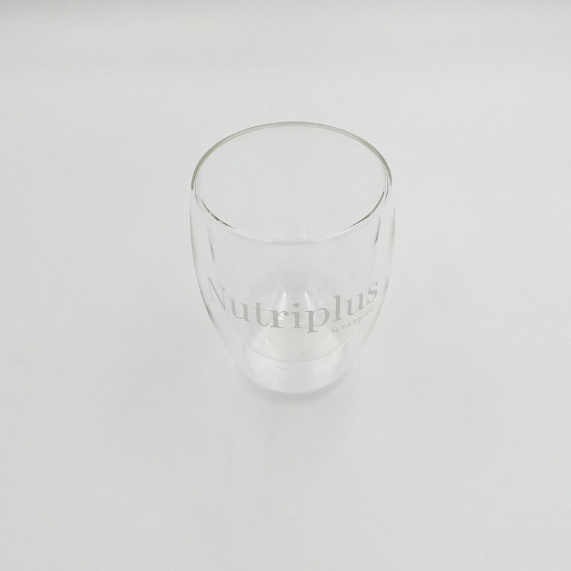 ბრენდირებული ორმაგი მინის ჭიქა NUTRIPLUS 250 მლ.