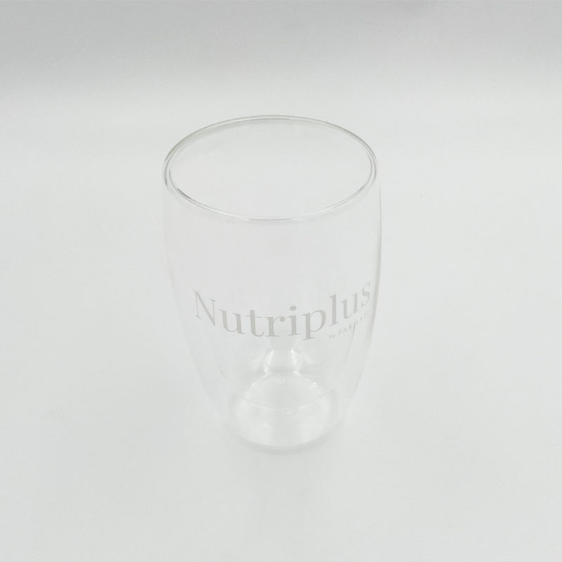 ბრენდირებული ორმაგი მინის ჭიქა NUTRIPLUS 350 მლ