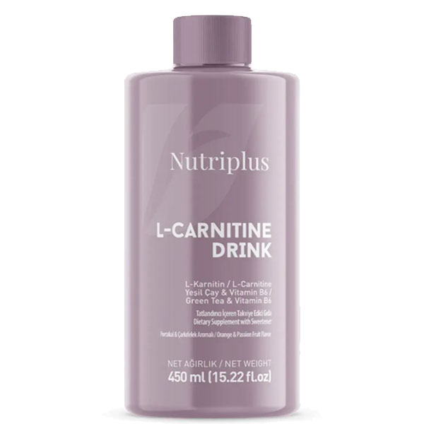 NUTRIPLUS L CARNITINE საკვები დანამატი ფორთოხლის და პასიფლორას არომატით 450 მლ.