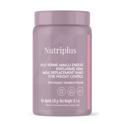 NUTRIPLUS შეიკი მარწყვის არომატით STRAWBERRY 520 გრ.
